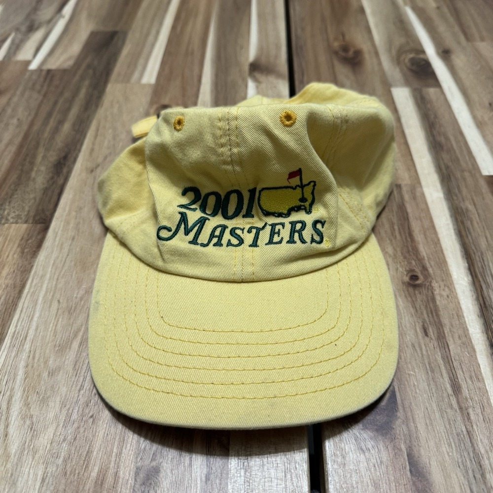 Vintage Masters Hat Mens Yellow American Needle Strapback 2001 Tiger Woods